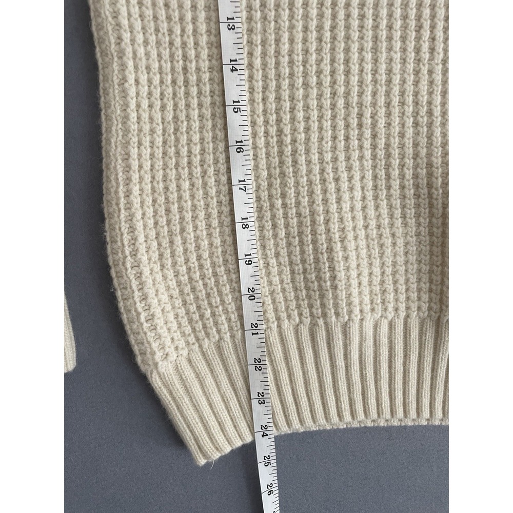 Daniele Blasi Women M Wool Sweater Cream Cable Chunky Knit Shawl Neck Italy Warm - Picture 7 of 11